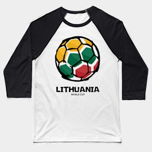 Lithuania Football Country Flag Baseball T-Shirt